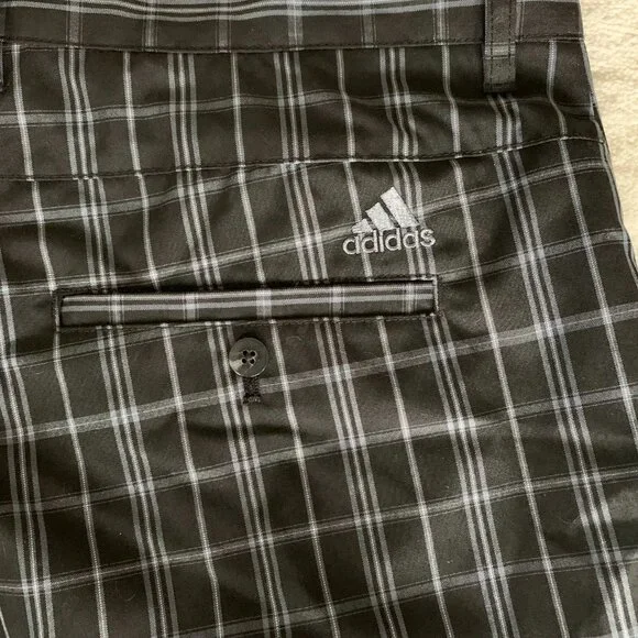 Adidas Plaid Striped Flat Front Cargo Casual Shorts - Picture 5 of 10